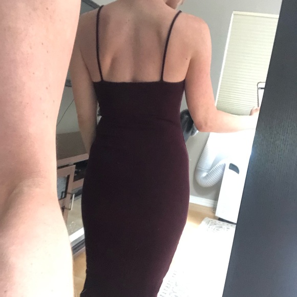 H&M maroon ribbed midi dress, XS - Picture 4 of 5